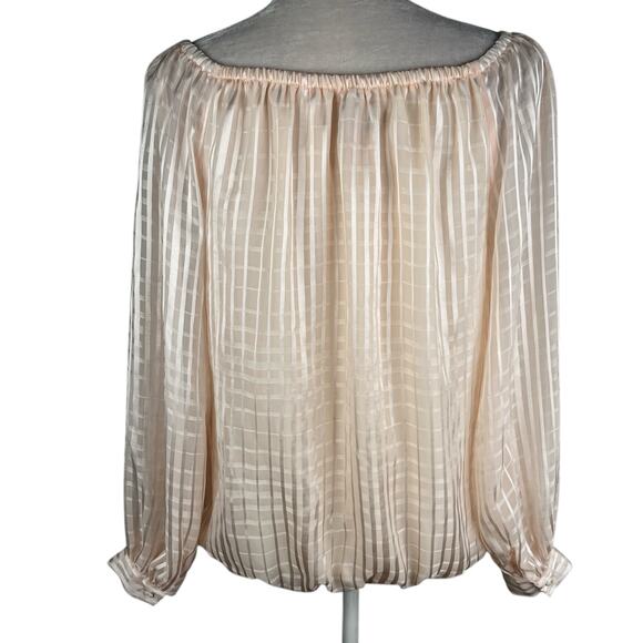 Vince Camuto Peach Balloon Hem Blouse Top Medium Romance OS - Picture 2 of 13
